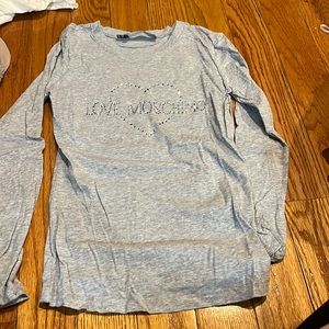 Grey long sleeve moschino top